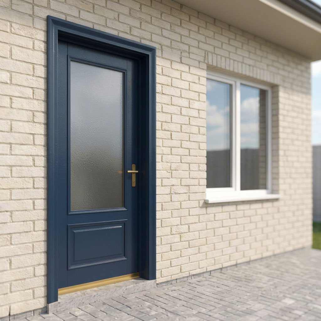 Home exterior door and window detailing after repair work